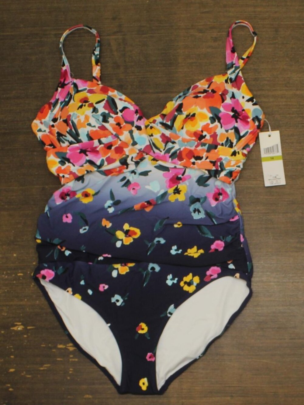 Anne Cole Blue Anne Cole Surplice One Piece Swimsuit With Underwire